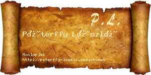 Péterffy László névjegykártya
